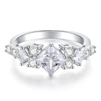 925 Sterling Silver High Carbon Diamond Full Diamond Stackable Ring