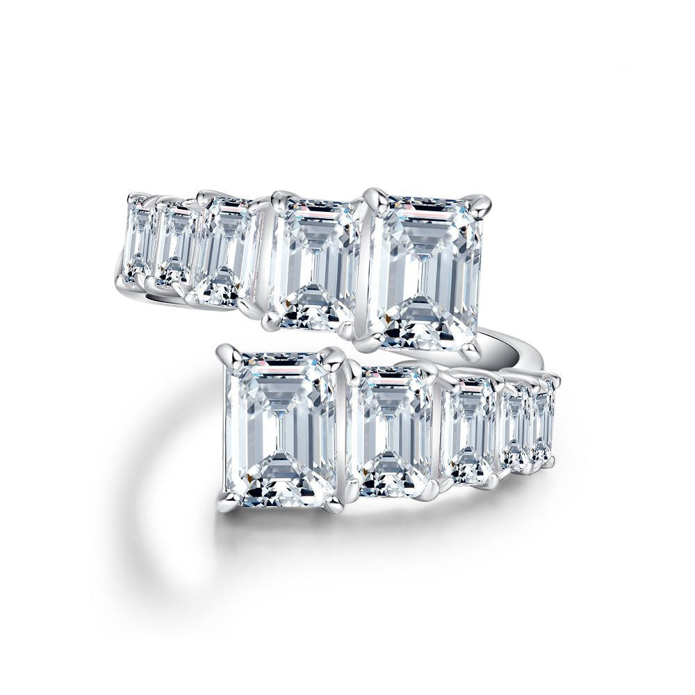 925 Sterling Silver High Carbon Diamond Full Diamond Stackable Ring