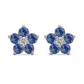 925 Silver Plum Blossom Shaped Christmas Color Minimalist Set