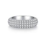 925 Sterling Silver High Carbon Diamond Full Diamond Stackable Ring