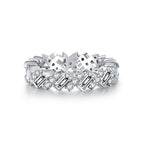 925 Sterling Silver High Carbon Diamond Full Diamond Stackable Ring
