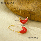 C-shaped stainless steel teardrop earrings in 18K gold that won't fade.