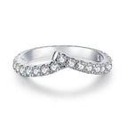 925 Sterling Silver High Carbon Diamond Full Diamond Stackable Ring