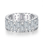 925 Sterling Silver High Carbon Diamond Full Diamond Stackable Ring