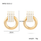 Oil-splatter striped niche design stainless steel earrings