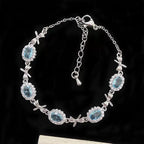 Topaz Sky Blue Zircon Copper Alloy Bracelet