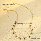 Stainless steel tiger's eye tassel pendant clavicle chain