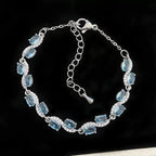 Topaz Sky Blue Zircon Copper Alloy Bracelet
