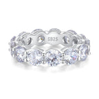 925 Sterling Silver High Carbon Diamond Full Diamond Stackable Ring