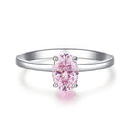 925 Sterling Silver Pink High Carbon Diamond Crush Ice Flower Ring