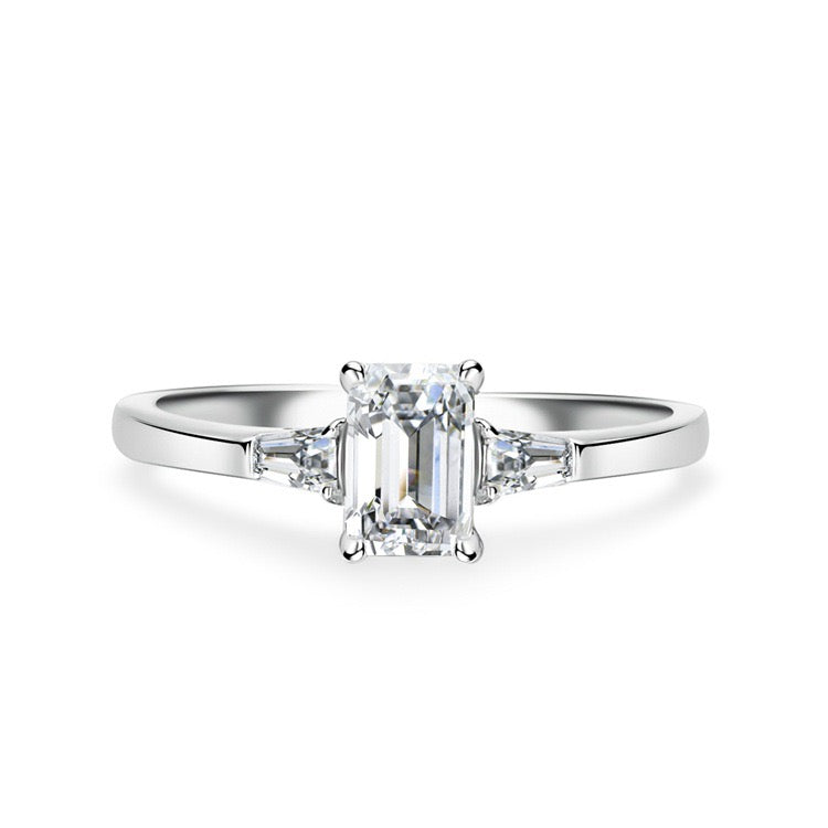 925 Sterling Silver High Carbon Diamond Full Diamond Stackable Ring