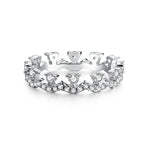 925 Sterling Silver High Carbon Diamond Full Diamond Stackable Ring