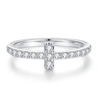 925 Sterling Silver High Carbon Diamond Full Diamond Stackable Ring