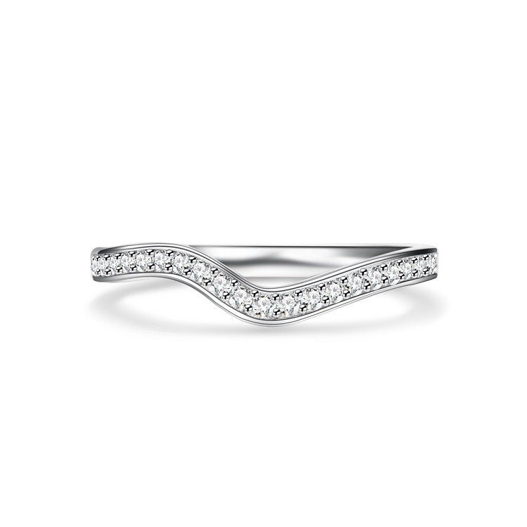 925 Sterling Silver High Carbon Diamond Full Diamond Stackable Ring