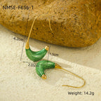 C-shaped stainless steel teardrop earrings in 18K gold that won't fade.