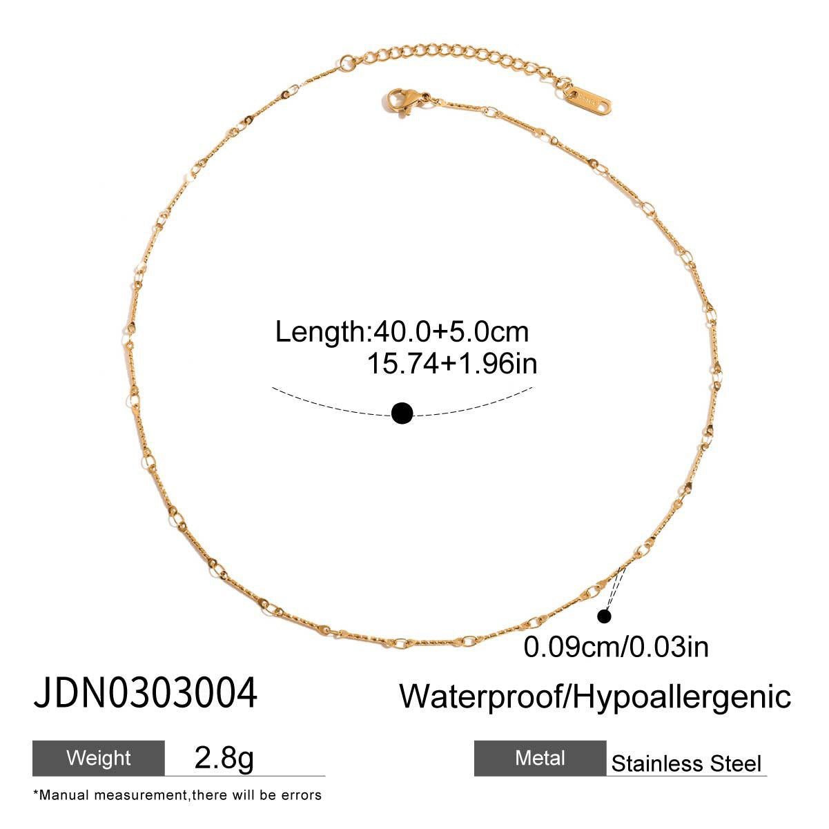 Stacked rhinestone cross stainless steel clavicle chain, colorfast and luxurious