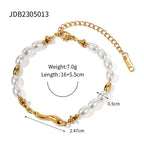 Stainless steel pearl bracelet, high-end look, colorfast and easy to wear.