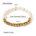 Stainless steel pearl bracelet, high-end look, colorfast and easy to wear.