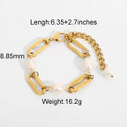 Stainless steel pearl bracelet, high-end look, colorfast and easy to wear.