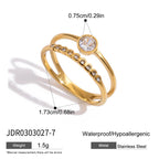 Zircon multi-layer stainless steel ring that won't fade