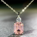 925 silver set pink gemstone high carbon diamond set