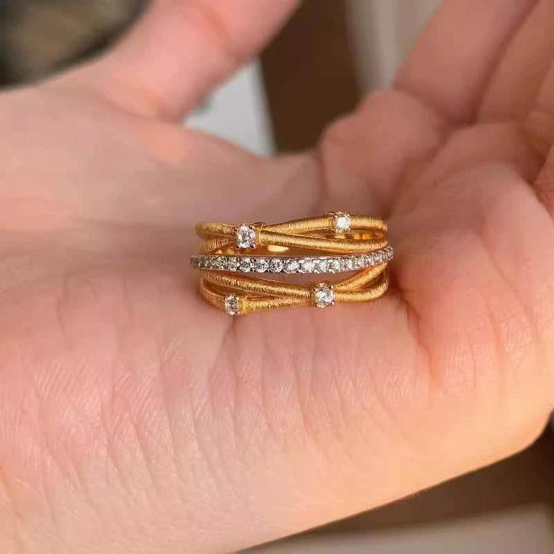 Brushed multi-layered copper alloy ring