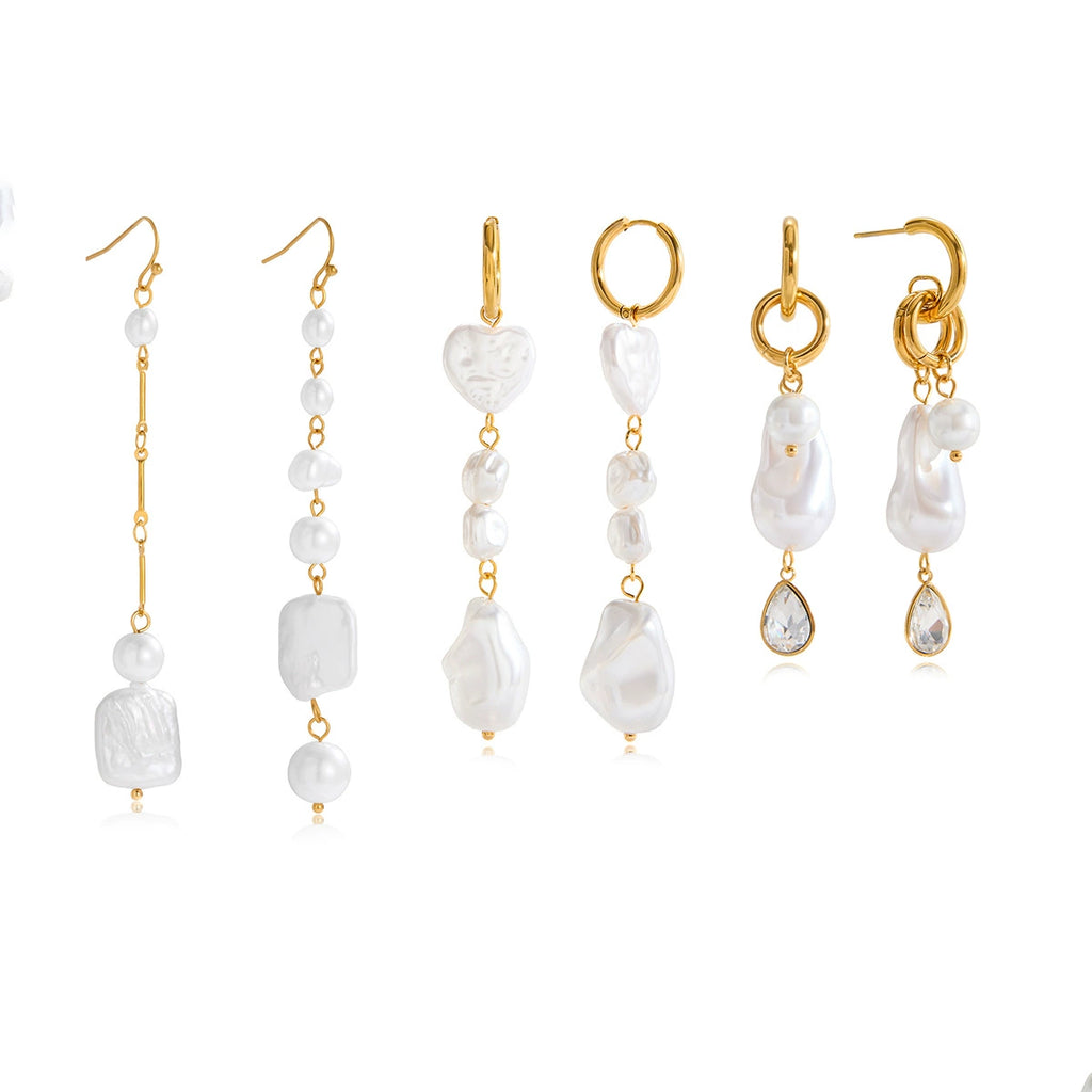 Pearl Tassel High-Grade Stainless Steel Earrings