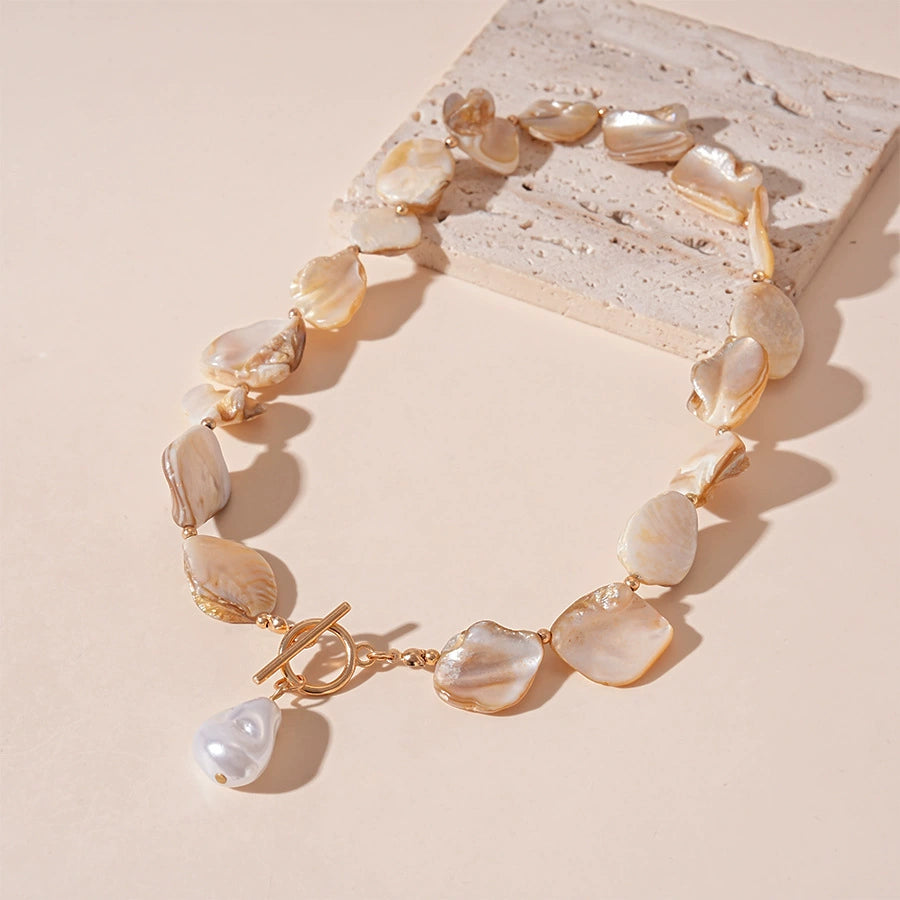 Ocean-themed Seashell Imitation Pearl Irregular Geometric Set