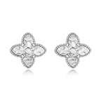 925 Sterling Silver Luxury Four-Leaf Clover Sparkling Set
