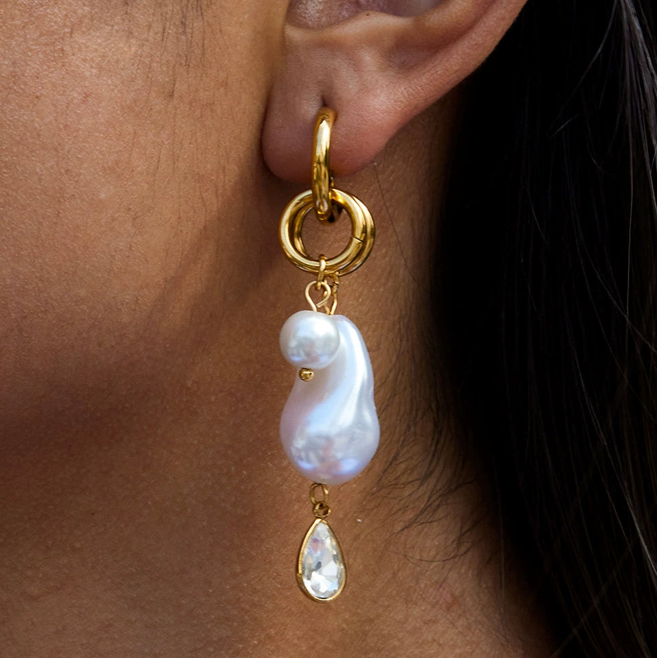 Pearl Tassel High-Grade Stainless Steel Earrings