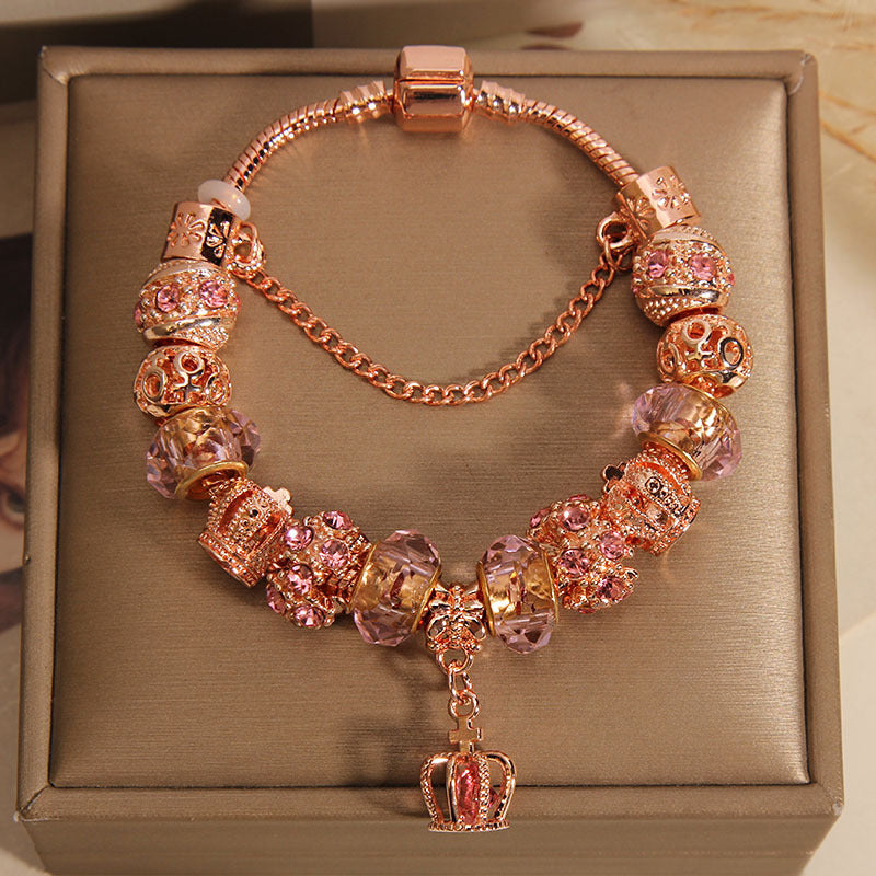 Vintage Rose Gold Series Glass Alloy Bracelet