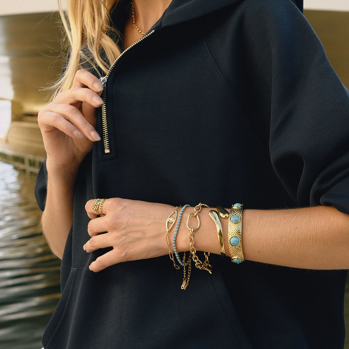 Evil Eye OT Buckle Non-fading Stainless Steel Bracelet