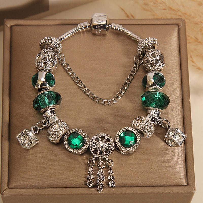 Vintage Glass Angel Dreamcatcher Alloy Bracelet