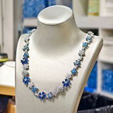 仲夏夜之梦海蓝宝花朵铜合金套装