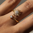 Sunflower Zircon Stainless Steel Ring