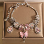 Vintage Pink Series Glass Alloy Bracelet