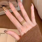 Brushed multi-layered copper alloy ring