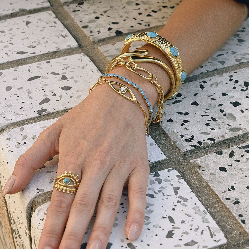 Evil Eye OT Buckle Non-fading Stainless Steel Bracelet