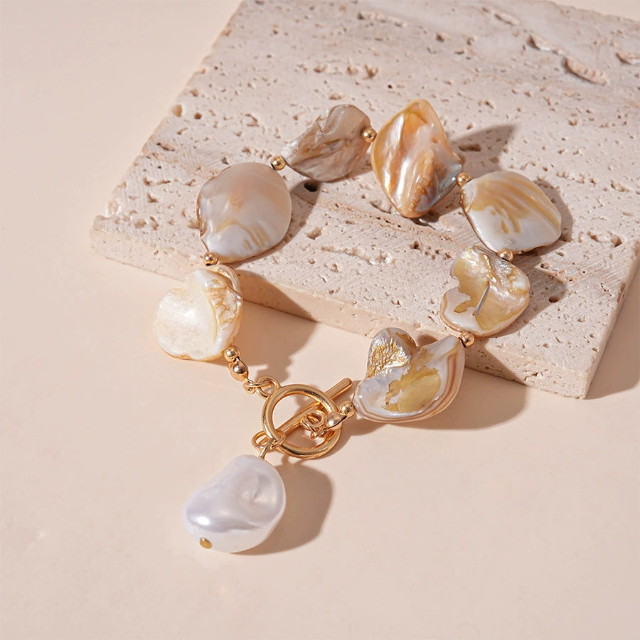 Ocean-themed Seashell Imitation Pearl Irregular Geometric Set