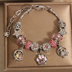Vintage Pink Series Glass Alloy Bracelet