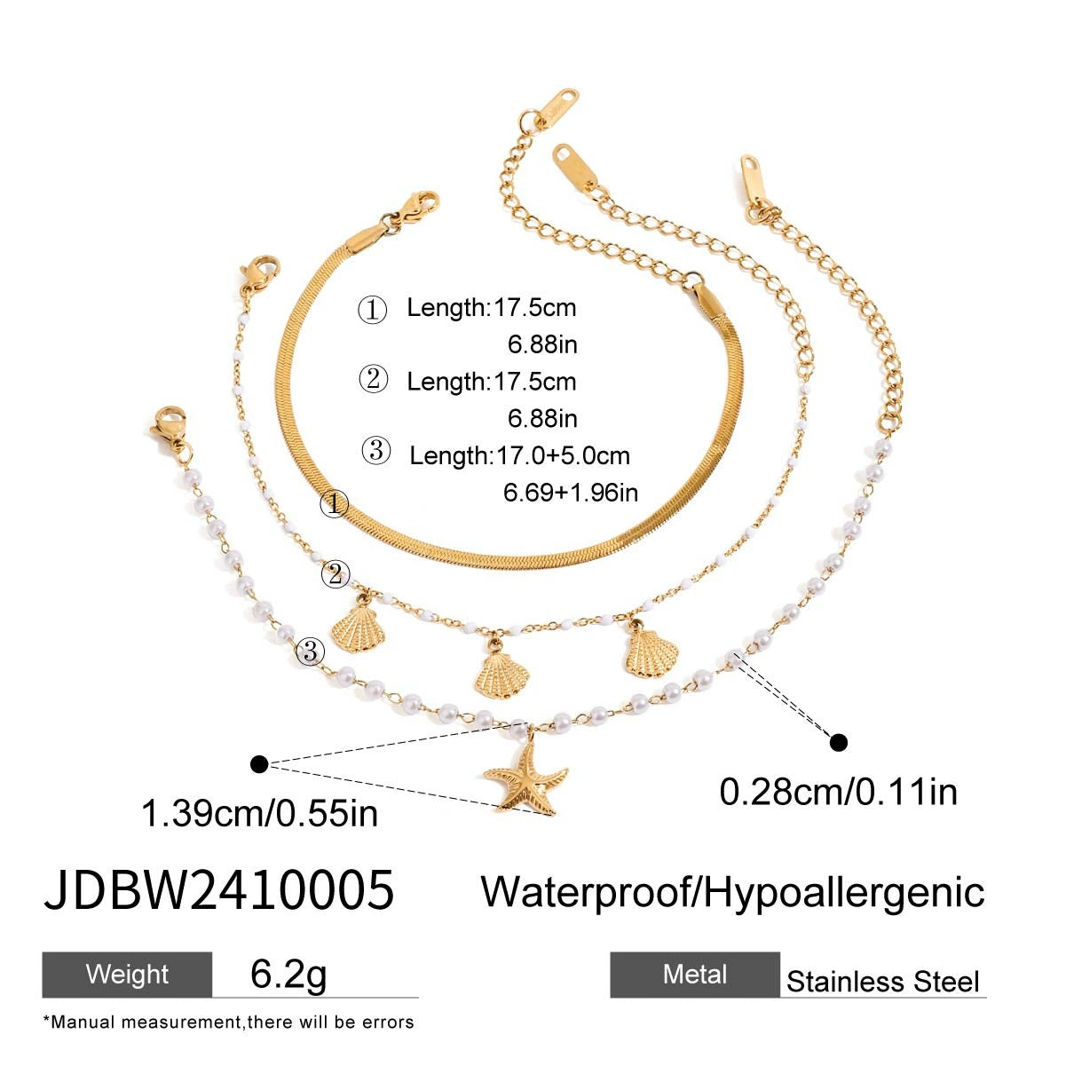 Ocean-themed stainless steel non-fading necklace