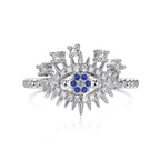 S925 Silver Evil Eye Blue Zircon Inlaid Set