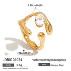 Zircon stainless steel non-fading ring