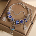 Vintage Deep Blue Series Glass Alloy Bracelet
