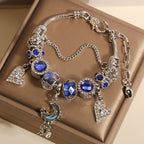 Vintage Deep Blue Series Glass Alloy Bracelet