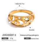 Natural stone stainless steel high-grade non-fading ring