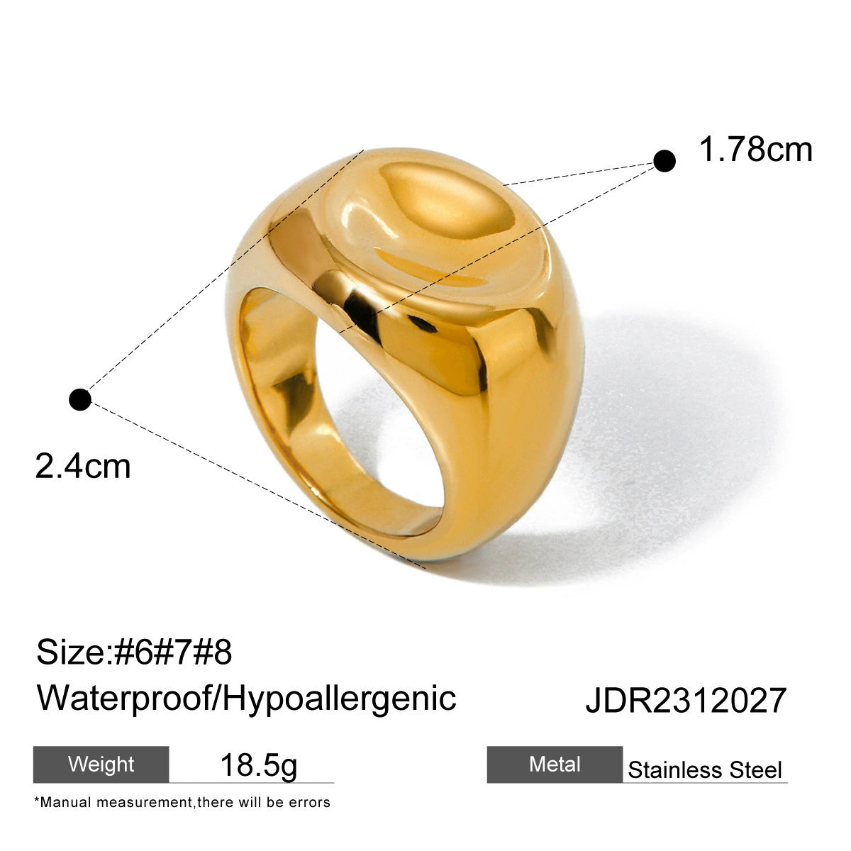 Natural stone stainless steel high-grade non-fading ring