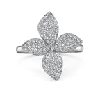 925 Silver Flower Butterfly Full Diamond Three-Piece Set