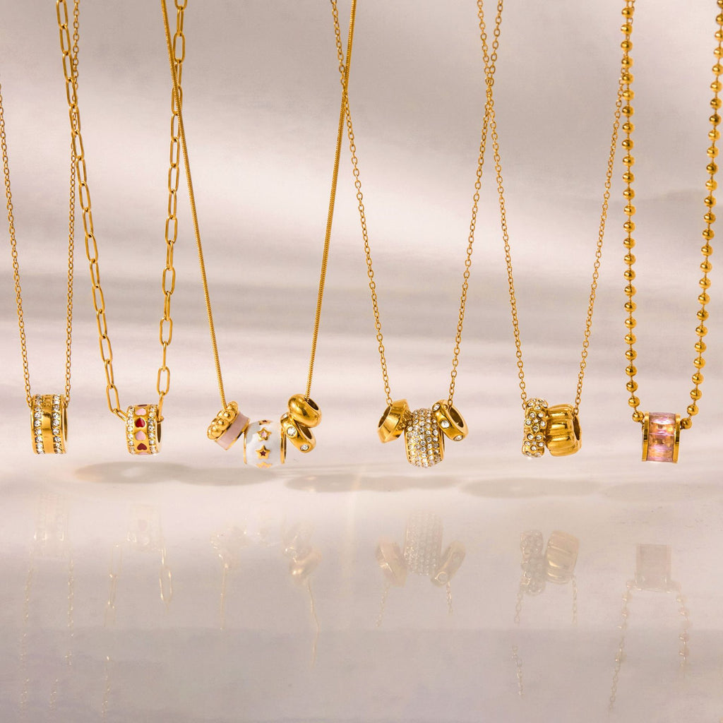 Slim Waist Lucky Bead Stainless Steel Necklace