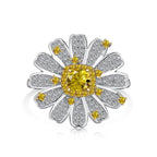 925 Sterling Silver Daisy Sunflower Full Diamond Set